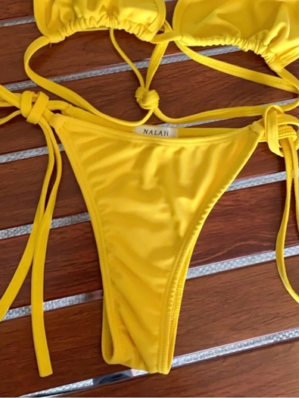 NWT Yellow Triangle String Bikini Bottom